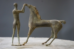 Mann-mit-aufbumenden-Pferd-Bronce-32-cm-2009